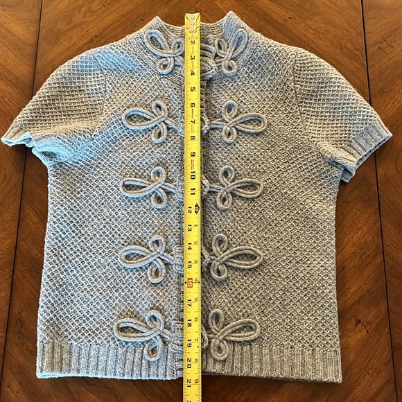 Anthro Charlie & Robin Light-blue Short Sleeve Sweater Sz S - Picture 6 of 8